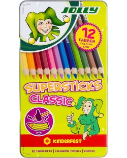 Цветни моливи JOLLY Kinderfest Classic в метална кутия – 12 цвята