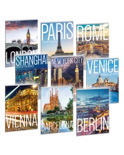 Ученическа тетрадка A4, 40 листа Ars Una Cities of the World
