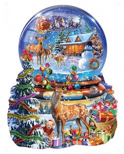 Пъзел SunsOut от 1000 части - Коледен снежен глобус, Ейдриан Честърман
