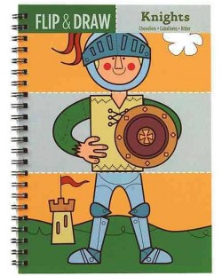 Занимателна книжка за оцветяване Mudpuppy Flip & Draw - Рицари