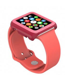 Калъф Speck - CandyShell Fit, Apple Watch 38 mm, Crimson Red/Splash Pink