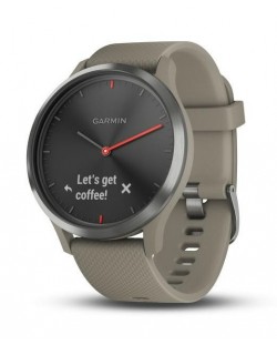 Смарт часовник Garmin - Vívomove HR, черен, sandstone силиконова каишка
