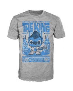 Тениска Funko Pop! Lilo & Stitch - The King, сива