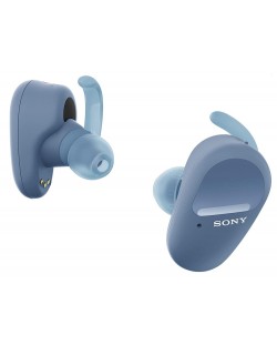 Безжични слушалки Sony - WF-SP800N, сини