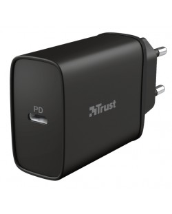 Зарядно устройство Trust - Qmax Ultra-Fast, USB-C, 20W, черно