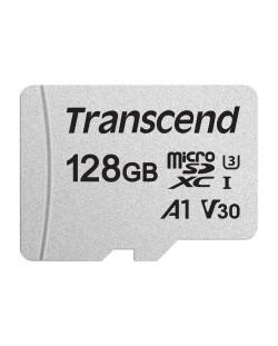 Карта памет Transcend - 128 GB, 300S, UHS-I U3 V30 A1, microSDXC, Class10