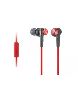 Слушалки Sony MDR-XB50AP с микфорон - червени