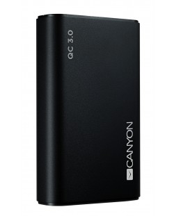Портативна батерия Canyon - 10000 mAh, черна