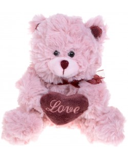 Плюшена играчка Morgenroth Plusch – Розово меченце със сърце в подаръчна кутия, 12 х 10.5 cm