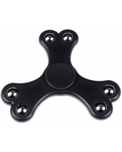 Антистресова играчка Fidget Spinner - Черен с 2 метални топчета