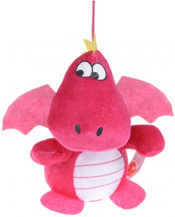 Плюшена играчка Morgenroth Plusch – Тъмно розова седяща Динозавърка, 22 cm