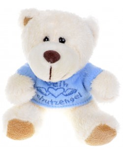 Плюшена играчка Morgenroth Plusch – Мече със синя тениска “ангел-пазител", 12 cm