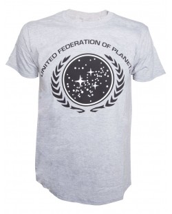 Тениска Star Trek - Federation, сив, размер S