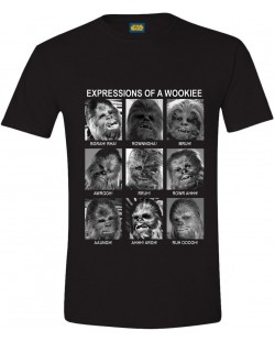 Тениска Star Wars - Expression of a Wookiee, черна, размер M
