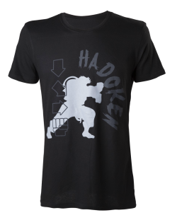 Тениска Street Fighter - Hadoken, черна, размер L