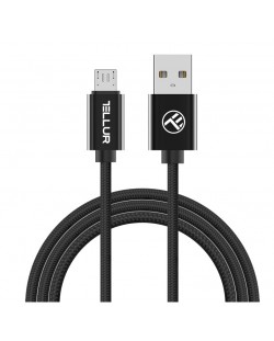 Кабел Tellur - TLL155322, USB-A/Micro USB, 2 m, черен