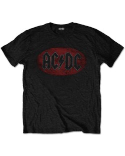 Тениска Rock Off AC/DC - Oval Logo Vintage, черна