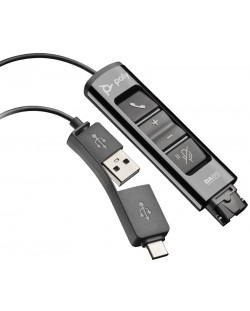 Адаптер Plantronics - DA85, USB-A/USB-C/QD, черен