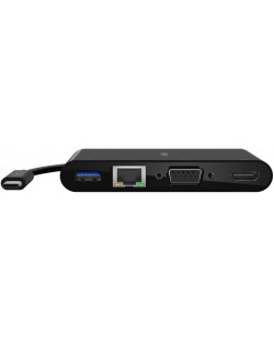 Адаптер Belkin, USB-C/GBE, HDMI, VGA, USB-A, черен