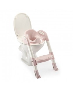 Адаптор за тоалетна чиния Thermobaby Kiddyloo - Сгъваем, със стълба, Powder Pink