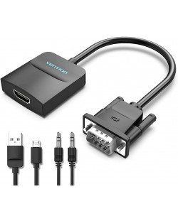 Адаптер Vention - ACNBB, VGA/HDMI + AUX + micro USB, черен