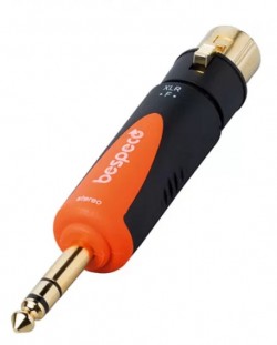 Адаптер Bespeco - SLAD505, 6.3 mm/XLR, черен/оранжев