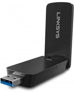 Безжичен USB адаптер Linksys - WUSB6400M, черен