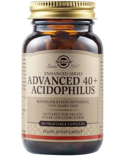 Advanced 40+ Acidophilus, 60 растителни капсули, Solgar