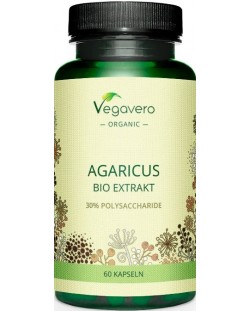 Agaricus Bio Extrakt, 600 mg, 60 капсули, Vegavero