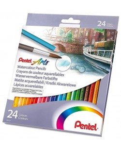 Акварелни цветни моливи Pentel - Arts, 24 цвята