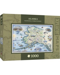 Пъзел Master Pieces от 1000 части - Карта на Аляска