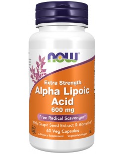 Alpha Lipoic Acid, 600 mg, 60 капсули, Now