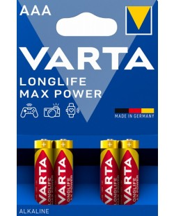 Алкални батерии VARTA - Longlife Max Power, ААА, 4 бр.