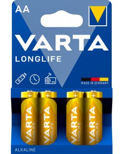 Алкални батерии VARTA - Longlife, AA, 4 бр.