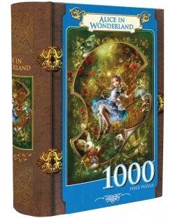 Пъзел в кутия-книга Master Pieces от 1000 части - Алиса в Страната на чудесата