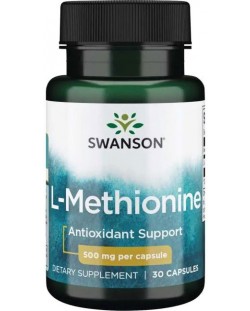 L-Methionine, 500 mg, 30 капсули, Swanson