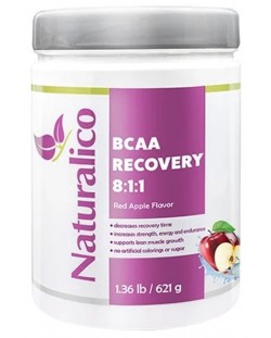 BCAA Recovery 8:1:1, червена ябълка, 621 g, Naturalico