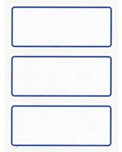Ученически етикети Apli, Бели със синя рамка