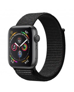 Смарт часовник Apple S4 - 44mm, сив, черен loop