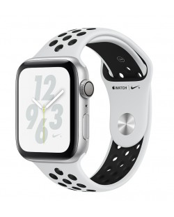 Смарт часовник Apple Nike + S4 - 44mm, сребрист, сребриста/черна силиконова каишка