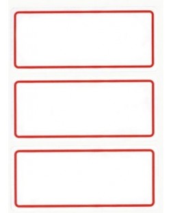 Ученически етикети Apli, Бели с червена рамка