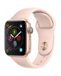 Смарт часовник Apple S4 - 40mm, розов, pink sand силиконова каишка