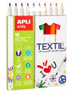 Маркери за рисуване върху текстил APLI - 10 цвята