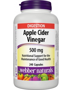Apple Cider Vinegar, 500 mg, 240 капсули, Webber Naturals