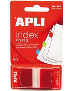 Индекс листчета Apli Зиг-заг, Червени, 25 х 45 mm, 50 броя