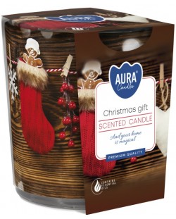 Ароматна свещ в чаша Bispol Aura - Christmas Gift, 100 g