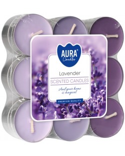 Ароматни чаени свещи Bispol Aura - Lavender, 18 броя