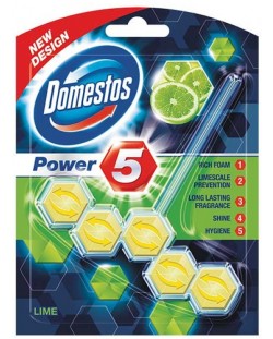 Ароматизатор за тоалетна Domestos - Power 5 Lime, 55 g