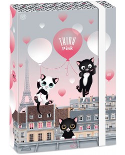 Кутия с ластик Ars Una Think Pink А4 - Котенца с балони