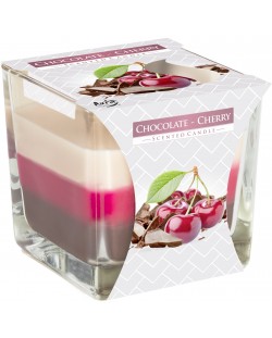 Ароматна свещ Bispol Aura - Chocolate-Cherry, 170 g